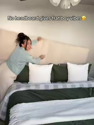 A headboard sticker is sm better bc I don’t have to buy a new bed frame for a bedroom makeover #headboardideas #bedroommakeover #dormroomdecor #tiktokshopfalldealsforyou 