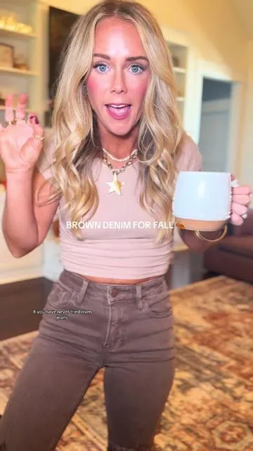They’re INSANELY flattering and comfy!!! 🤎🫶🏼  #risenjeans #brownjeans #jeans #denim #fallfashion  #flattering #shortgirls #momfashion #momstyle #ootd #outfitoftheday #tiktokshopcreatorpicks #summervibes #tiktokshoplabordaysale #fallfreshness #TTSCategoryAmbassador 
