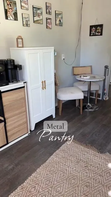The perfect pantry for me and my kiddos! I moved my larger one and put all my cooking items in it, I’ll make a video of that later today. I just LOVE these metal cabinets - perfect for pantry, towels, bathroom storage, closet, garage storage, small buisness storage, etc! #kitchenpantry #metalcabinet #storage #cabinet #tiktokshopcreatorpicks 
