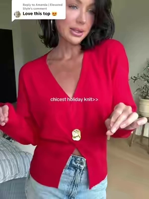 Replying to @Amanda | Elevated Style red? Or no red? ❤️ 🎅  #knitcardigan #cardigan #tiktokshopfalldealsforyou 