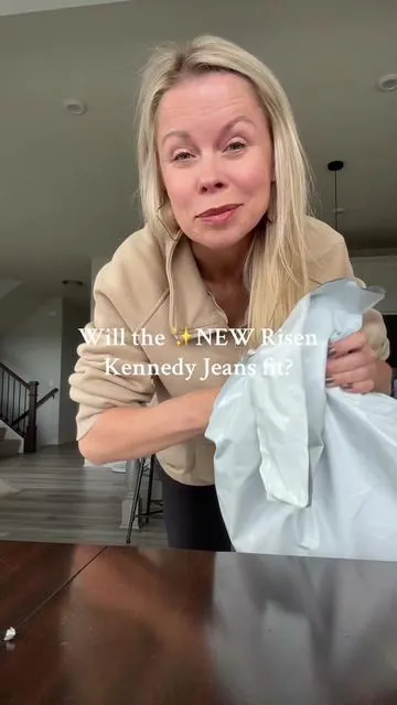 I ripped open this package of the new Risen Kennedy jeans the minute it hit my doorstep.  I'm obsessed - let me know your thoughts! @Wild Oak Boutique #risenjeans #risenkennedyjeans #jeansoutfit #jeansover40 #tiktokshopcreatorpicks 