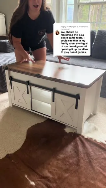 Replying to @Morgan B Piepkow love this idea!! 😍 #farmhousefinds #coffeetable #farmhousefurniture #tiktokshopfurniture 
