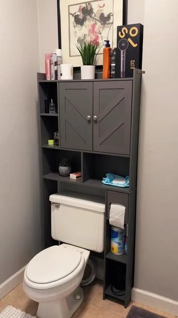 This helps a ton! #bathroom #bathroomstorage #organizedhome #organization #storage 
