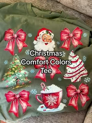 Coquette Christmas Comfort Colors Tee!! ♥️🎅🏽✨ #ComfortColors #ChristmasShirt #PlussizeFashion #WomensFashion #ChristmasTee