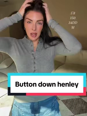 Button down Henley Basic fall staples long sleeve tops #longsleeve #fallfashion #autumn #styleinspo #wardrobe @QINSEN best long sleeve tops for fall trending fall outfits fall long sleeve outfits stores for long sleeve shirts fall long sleeve tops