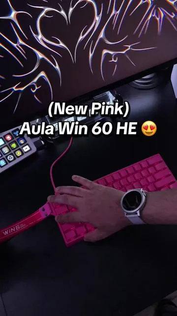 New Pink Color For Aula Win 60 HE 😍🔥 adjustable Actuation, rapid trigger, 8000Hz polling rate, great for gaming. @Aula #aulakeyboard #aulawin60he #halleffectkeyboard #magneticswitchkeyboard #gamingkeyboard 