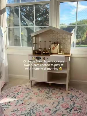 Replying to @Girl In The Hat she may not remember, but these are the mornings I’ll never forget 🥹❤️ ✨this kids kitchen far surpasses all expectations on quality and asthetics. Cannot recommend this one enough 🤍 #playkitchen #kidskitchen #giftsforkids #tiktokshopcreatorpicks #tiktokshopblackfriday 