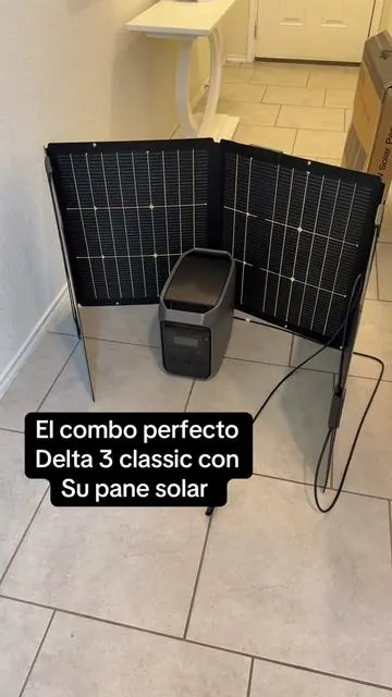 Ecoflow delta 3 classic con su panel solar #ecoflow #solarpanel #panelsolar #delta3 #portablepowerbank 