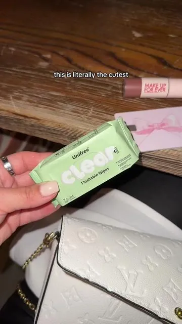The cutest little mini essentials for every girl bag! These mini flushable wipes are perf for all my hygienic queens! #minis #miniwipes #hygieneproducts #hygienetips #whatsinmybag 
