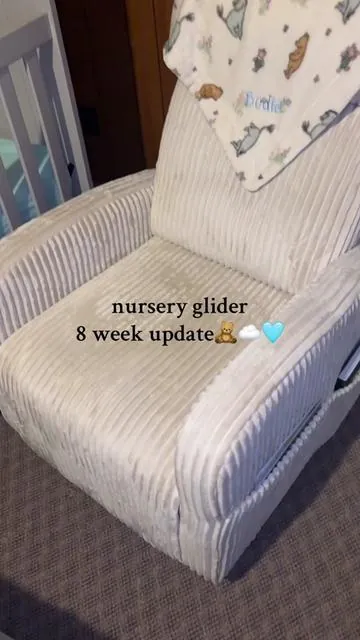 this glider puts bo to sleep so fast every time🫶 #Nursery #NurseryInspo #RockingChair 