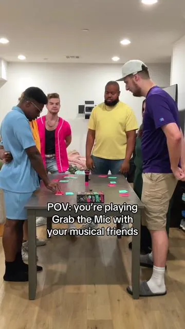 Playing #grabthemic with an a cappella group just makes sense 😂 #singing #harmony #challenge 