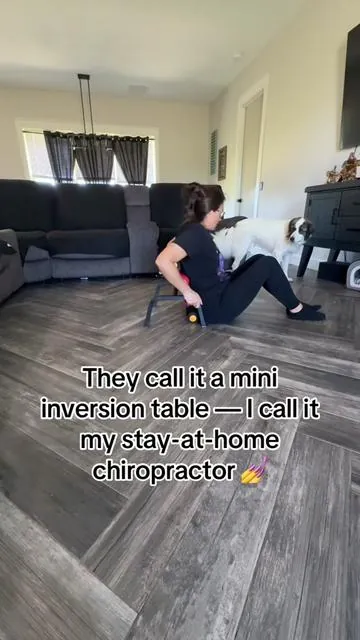 Between mom life, travel planning, and pretending I’m fine — this is the real MVP 💪 Mini inversion table = stretch, massage, yoga, core, AND back pain relief all in one 🙌 linked in video… thank me later #savagemomsoftiktok #athomeworkout #selfcare #stretching #momsoftiktok 