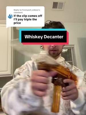 Replying to @Funnyash_videos clip comes off to a flask! This whiskey decanter will be the center of your bar!