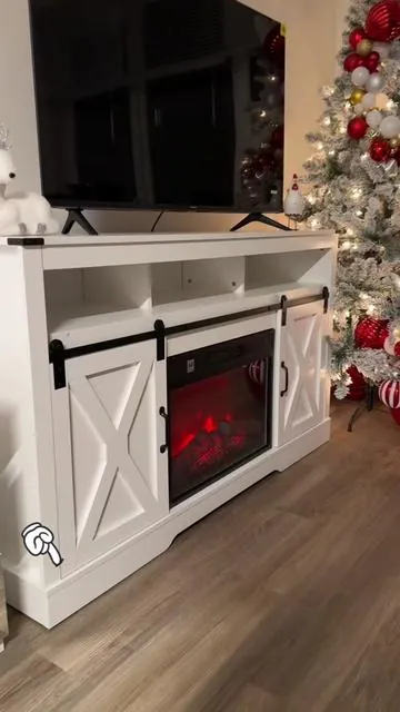 Me encanta mi mueble con chimenea 🤩🥰Perfecto para esta temporada 🥶❄️☃️#chimenea #furniture #tv #homedecor #descuentos 