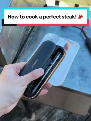 Seriously the easiest way to cook your steak 🥩  #meatthermometer #wirelessmeatthermometer #inkbird #CookingHacks #cooking 