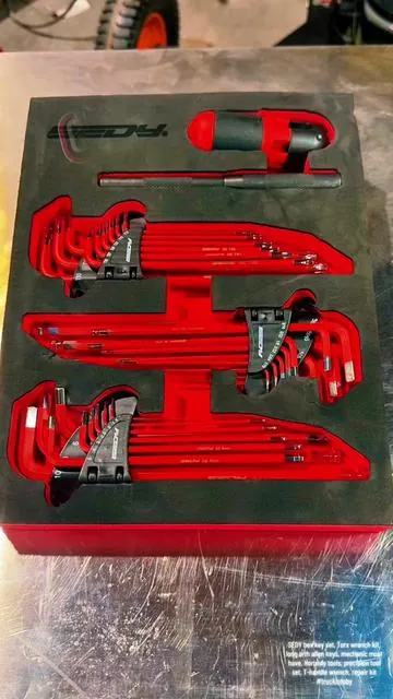 SEDY 30-Piece Long Arm Ball End L-Hex & Torx Key Set — The ultimate all-in-one wrench solution for pros and DIYers! 💪 This set covers SAE, Metric, and Torx sizes (T10–T50) with a grip handle and extension bars for unbeatable torque and reach. 🔩 Precision-engineered for auto, bike, and home repairs — built tough with chrome vanadium steel and a red anti-slip coating that stands out in any toolbox. ❤️‍🔥 #ToolTok #WorkshopEssentials #MechanicTools #DIYHacks #tiktokshopblackfriday @Horusdy 