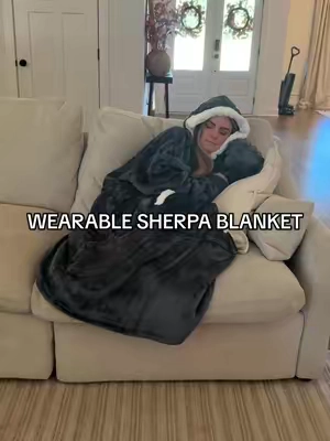 The best gift for someone else OR yourself 😉 Don’t judge me for wearing this all winter!!! #wearableblanket #sherpablanket #christmasgiftideas #staywarm #tiktokshopcreatorpicks 