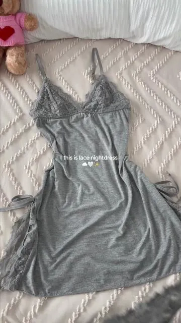 A little sexy nightgown for sleepwear!!! >>>anyway it's so soft and smooth!!! #nightdress #nightgown #sleepwear #spotlight #fyp 