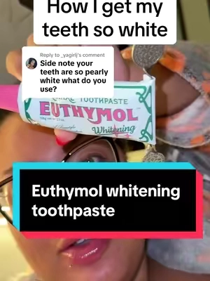 Replying to @_yagirlj the secret to having white teeth #euthymoltoothpaste #euthymolwhiteningtoothpaste 