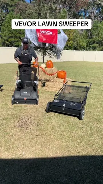 This Lawn Sweeper is back in stock! #vevor #vevortools #lawnsweeper 