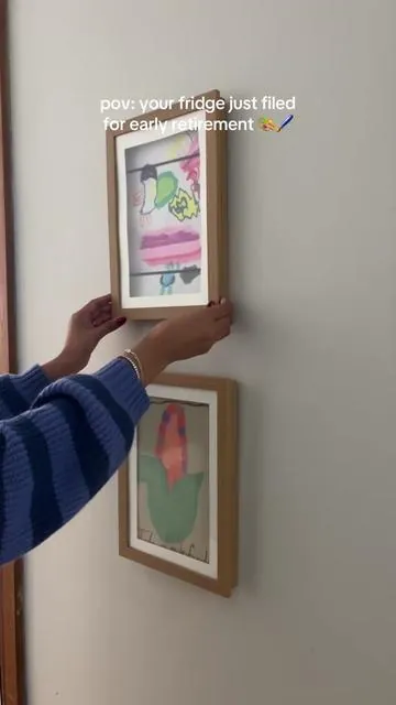 Found the cutest frames to hang all those art pieces my kids bring home from school everydayyy!!  #momfinds #momhack #parentinghack #kidsart #frames 