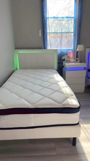 Camas con luces led Fácil de armar #frame #bed #tiktokshopblackfriday #TikTokShopCyberMonday #holidayseason 