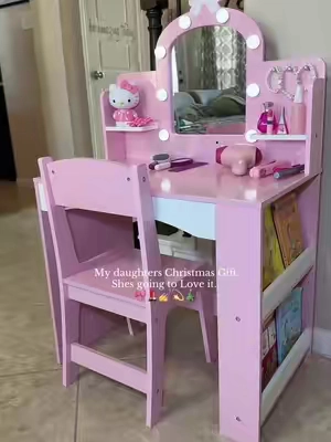 The cutest kids vanity! Makes for the perfect Christmas gift!🩷 #Vanity #KidsVanity #KidsGift #tiktokshopblackfriday #TikTokShopCyberMonday