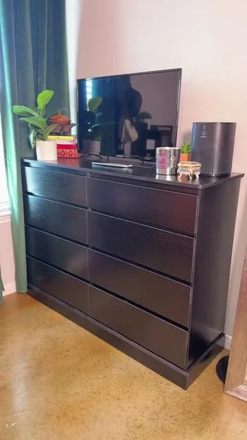 I finally found the perfect size dresser with deep drawers! #dresser #wooddresser #bedroomfurniture #8drawerdresser #roommakeover 