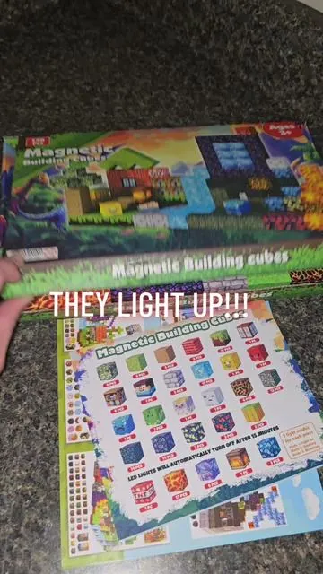 Magnetic Building Blocks that now light up! How fun!!! #magneticblocks  #buildingblocks  #creativeplay  #imagination  #tiktokshopblackfriday 