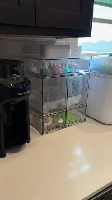 SHESS BACKKKKK!!!  The 5 piece bottle organizer is back in stock!  Don’t miss out on this deal, I promise you won’t regret it.  #contentcreator #tiktokshopaffiliate #microinfluencer #newmomtips #firsttimemom 