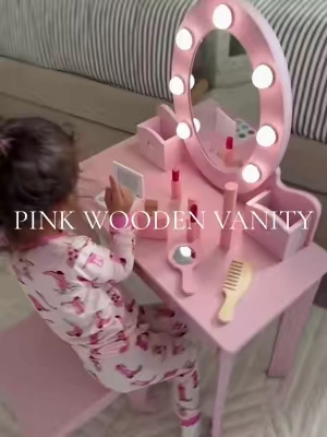 Comes in pink, white and purple and it’s on SALE TODAY!  #christmasgiftideas #holidaygiftideas #toddlermom #girlmom #vanity 