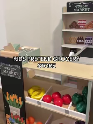 The cutest little grocery store!!! I could not believe the price for how high quality it is!! Such a cute gift idea 🛒🍎 #kidtoys #christmasforkids #kidgift #pretendplay #tiktokshopblackfriday 