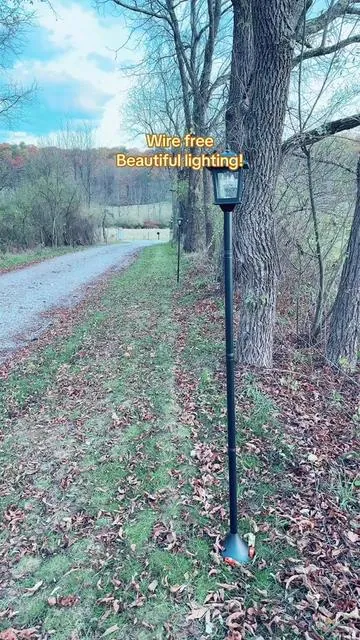 Solar lighting solar lamp post solar lamp post lighting. #solarlamp #solarlight #solar #christmasgiftideas #tiktokshopblackfriday @HOODINK 