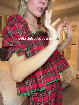 The plaid the ruffle, the actual cutest Christmas pajamas. I'm 5'5 and usually a size 2, in a small! #boujeeonabudget #christmaspajamas #christmas #tiktokshopcreatorpicks #tiktokshopblackfriday 