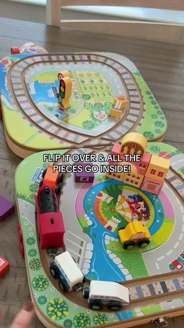 The cutest train track set and stare everything inside it 🙌🏼🙌🏼My 2 year old loves it!! #toddlertoys #christmasgiftideas #giftsforkids #tiktokshopblackfriday #toddlertoyideas 