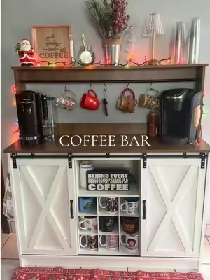My coffee bar looks so cute decorated for Christmas omg #coffeebar #coffeestand #coffeetok #tiktokshopblackfriday 