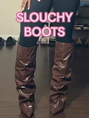 Replying to @ShantaeNicoleMedia Heel size of the slouchy boots! #slouchyboots #kneehighboots #tiktokshopcybermonday #tiktokshopblackfriday #newfunpicks 