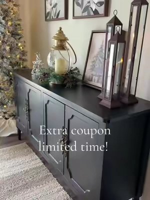 This is stunning! It will look gorgeous year round with seasonal decor #consoletable #affordablefurniture #buffettable #sideboard 