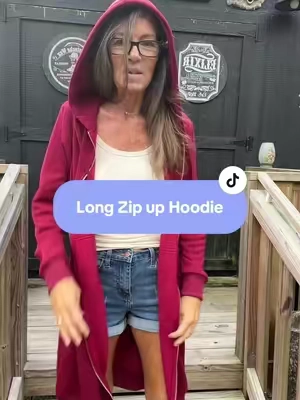 Long hoodie, long zip up hoodie, jacket, hoodie, sweatshirt, zip up sweatshirt, fall jacket #tiktokshopcreatorpicks #tiktokshopblackfriday #tiktokshopcybermonday 