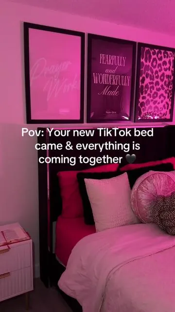 Finally starting my bedroom for real and this bed... too PERFECT 😍 #bedframe #tiktokbedframe # #aestheticbed #tiktokshopfinds #amerlife #newbed #apartmentdecor #bedroomvibes #bedroommakeover 