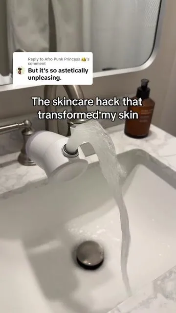 Replying to @Afro Punk Princess 👑 I wish I had found this faucet filter sooner. It may not be the prettiest, but it works and it’s easily removable! #faucetfilter #skincareroutine #acneproneskin #tiktokshopblackfriday #tiktokshopcybermonday @Qure Skincare 
