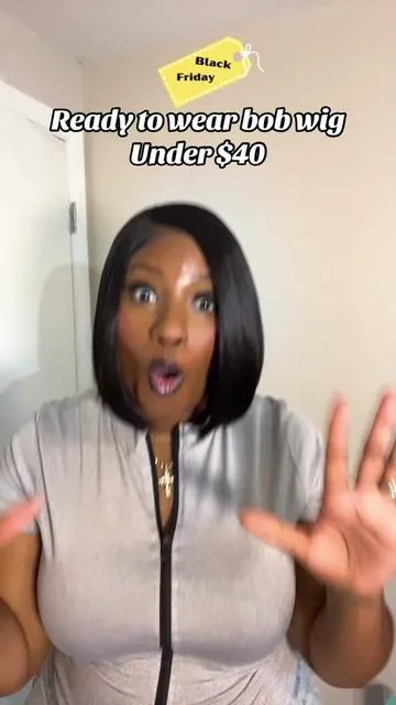 Wear & go bob wig on sale now!! Pre Black Friday sale event!! 4 hours left!! #readytowearwigs #wearandgowigs #gluelesswig #wigtok #bfcm 