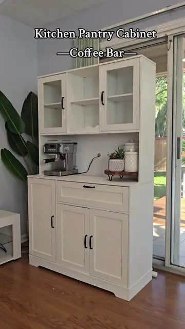 Kitchen Pantry Cabinet | #pantrycabinet #Coffeebar #tiktokshopcybermonday #tiktokshopblackfriday #Walsunny 
