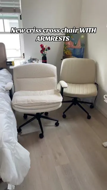 Here’s three reasons why I upgraded from the old criss cross chair to the new model criss cross chair with arm rests!! #tiktokshopcybermonday #tiktokshopblackfriday #crisscrosschair #crisscrosschairwithwheels #viralcrisscrosschair 