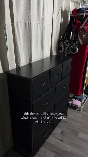 this 9-drawer dresser made my whole space look cleaner and way more organized. the Black Friday deal is insane for how sturdy it is! #tiktokshopcybermonday #tiktokshopblackfriday #homeandelectronicsdeals #dresser #storagedrawer @Sweetcrispy S 