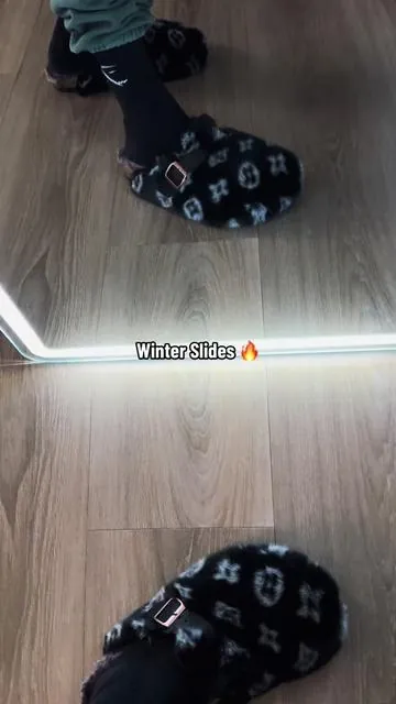 Luxury pattern faux slippers 🔥 #fyp #slippers #louisvuitton #swag #drip 