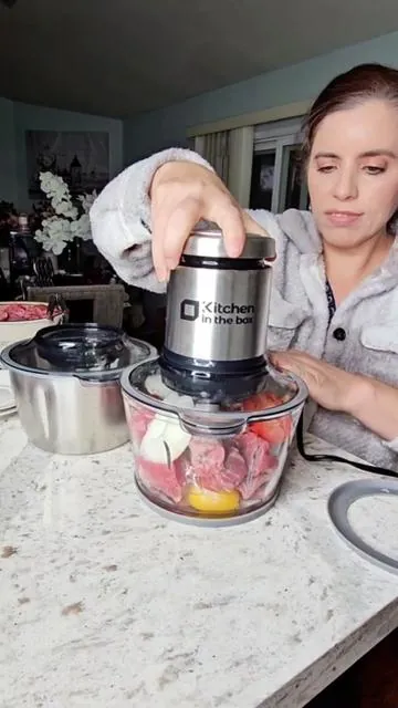 Procesador de alimentos, picador de alimentos con dos recipientes, Food processor, electric meat grinder #tiktokshopcreatorpicks #tiktokshopblackfriday #procesadordealimentos #foodprocessor #electricmeatgrinder 