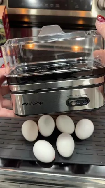 This Rapid Egg Cooker makes breakfast so easy. It cooks six eggs at a time, and you can choose soft-boiled, medium-boiled, or perfectly hard-boiled just by adding the right amount of water with the included measuring cup. The measuring cup even has a little pin on the bottom so you can poke the eggs first — that tiny step makes them peel like a dream. It also comes with a tray for omelets and two trays for poached eggs. In my video, the hard-boiled eggs came out absolutely perfect! #TikTokShopCreatorPicks #TikTokShopBlackFriday #TikTokShopCyberMonday #rapideggcooker #KitchenGadgetLove