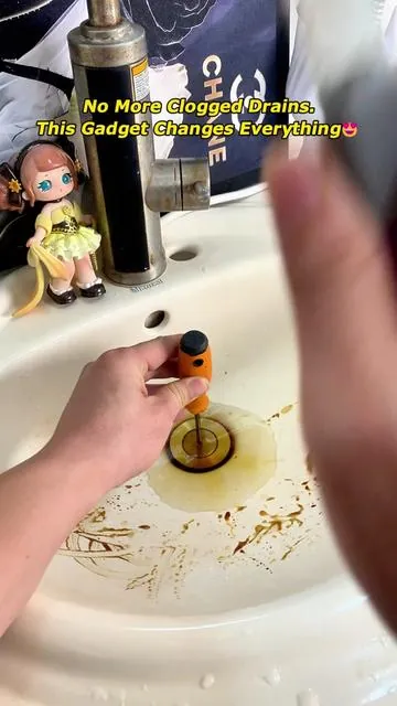 Keeps hair out, keeps water flowing-genius little gadget! #bathroomhack #sinkdrain #homeimprovement #bathroom #tiktokshopblackfriday 