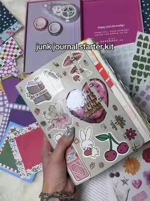 this junk journal starter kit is so so perfect!! Especially as a gift for someone who wants to start a junk journal or scrapbook :) #junkjournal #scrapbook #journaling #junkjournalideas #giftideas 